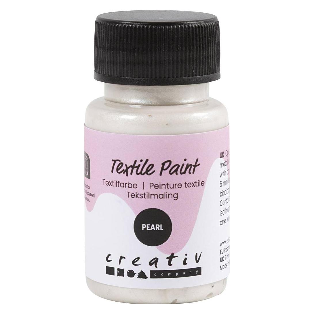 Creativ Company Textile Paint, mother of pearl, opaque, silver, 50 ml/ 1 bottle (50 ml) (7033689)