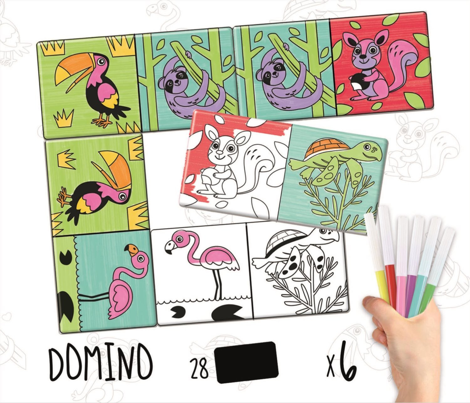 Educa Dominostenen Dieren Versieren met Stiften