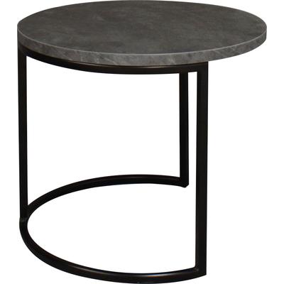 Couchtisch MÄUSBACHER "Couchtisch rund", schwarz (schwarz, keramik optik grau), H:50,5cm, Tische, Couchtisch, Couchtisch rund Durchmesser 60cm, Metallgestell