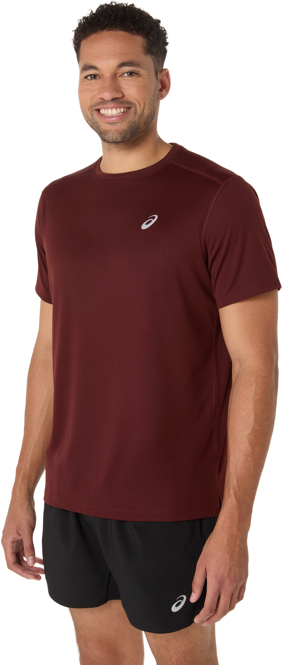 Laufshirt ASICS "ASICS CORE SS TOP", Herren, Gr. XXL, rot (dunkelrot planet), Obermaterial: 100% Polyester, normal, Rundhals, Shirts Laufshirt, Schnelltrocknend, Reflektierend, Leicht dunkelrot planet XXL