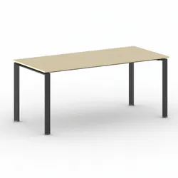 Konferenztisch PRIMO INFINITY 180x90 cm, schwarzes Metallgestell, Birke