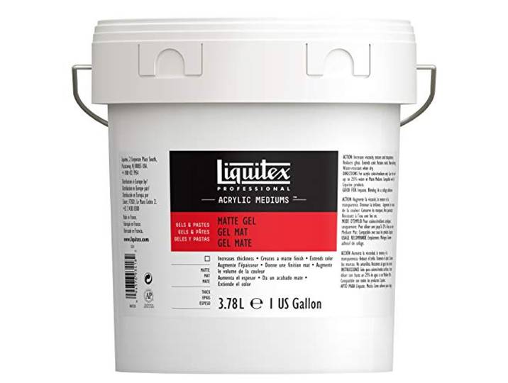 Liquitex 5324 Professional Mattes Gel Medium, entzieht Acrylfarben den Glanz, kann als Klebemittel für Collagen benutzt werden, 3,78 l Topf