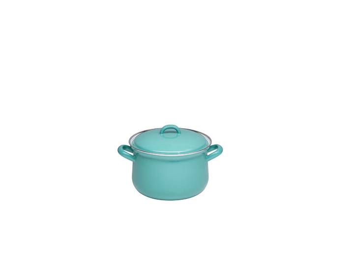 Riess Fleischtopf Nature Green Medium, Mintgrün, Metall, 2,5 l, kratzfest, hitzebeständig, geschmacksneutral, leichte Reinigung, Kochgeschirr, Töpfe, Kochtöpfe