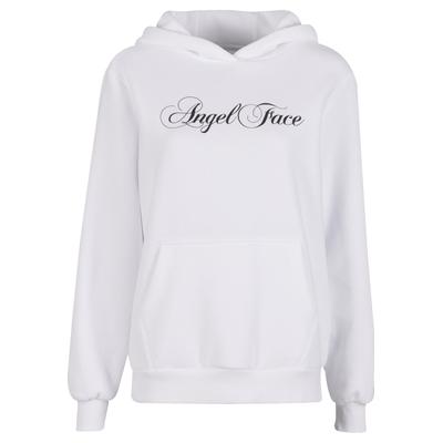 Kapuzensweatshirt MISS TEE "Miss Tee Angel Face Ladies Fluffy Hoody", Damen, Gr. L, weiß, 70% Baumwolle, 30% Polyester, bedruckt, Rundhals, Sweatshirts