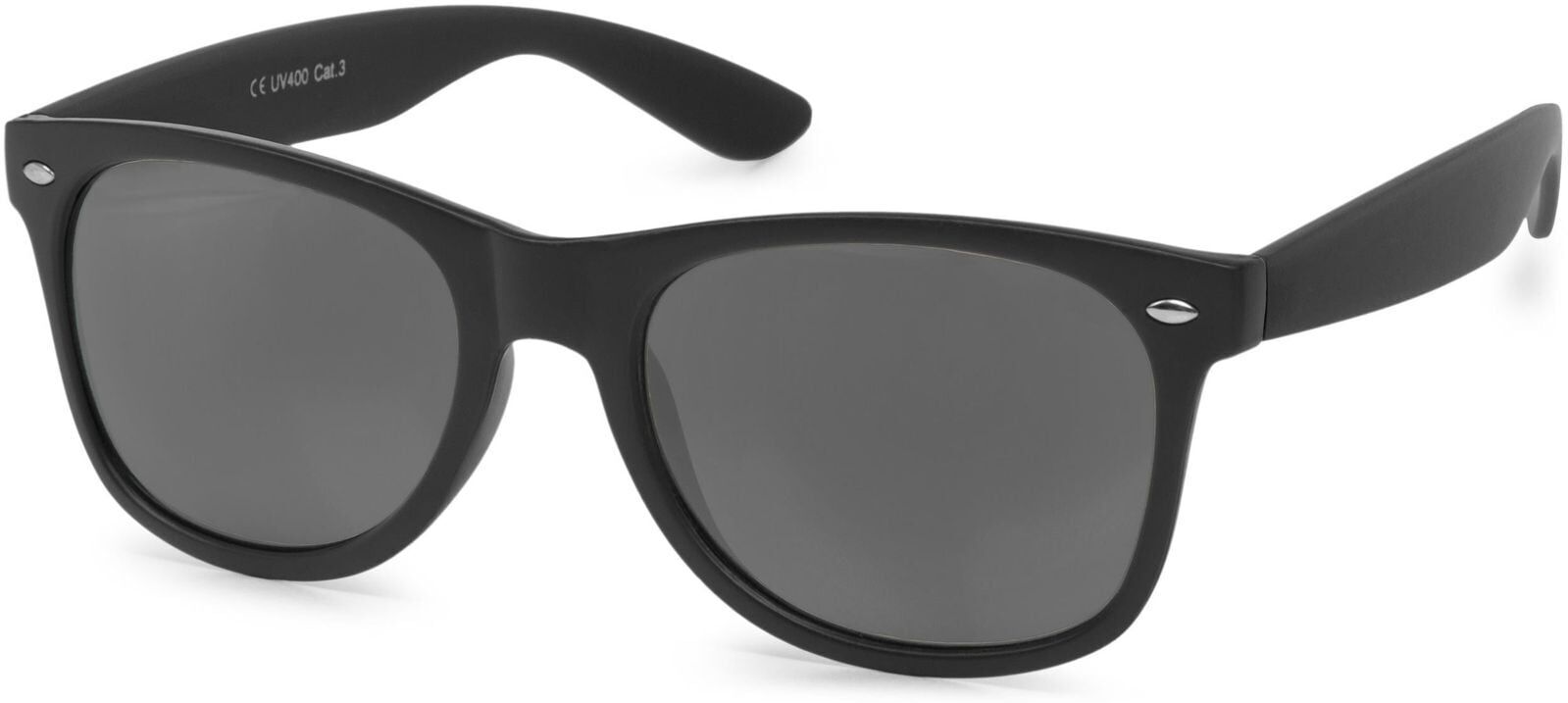 Wayfarer STYLEBREAKER "Nerd Sonnenbrille mit Rechteckigen Gläsern", Herren, grau (gestell schwarz glanz, glas dunkelgrau), Modisch, Sonnenbrillen Wayfarer