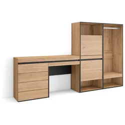 SKRAUT HOME Schuhschrank, Platzsparender Schrank, 247x35x145 cm, Schlafzimmer, Offener Schrank, Kommode, Frisiertisch, Modern Style, Eiche _458_22