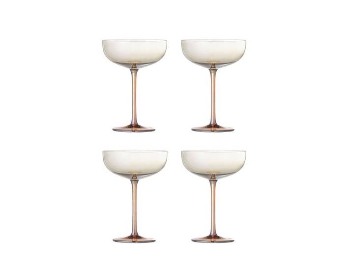 Cocktailgläser Bianca – Glas in Bronze mit Perlmutt-Effekt (4er-Set) - Bronze - Luxusbetten24