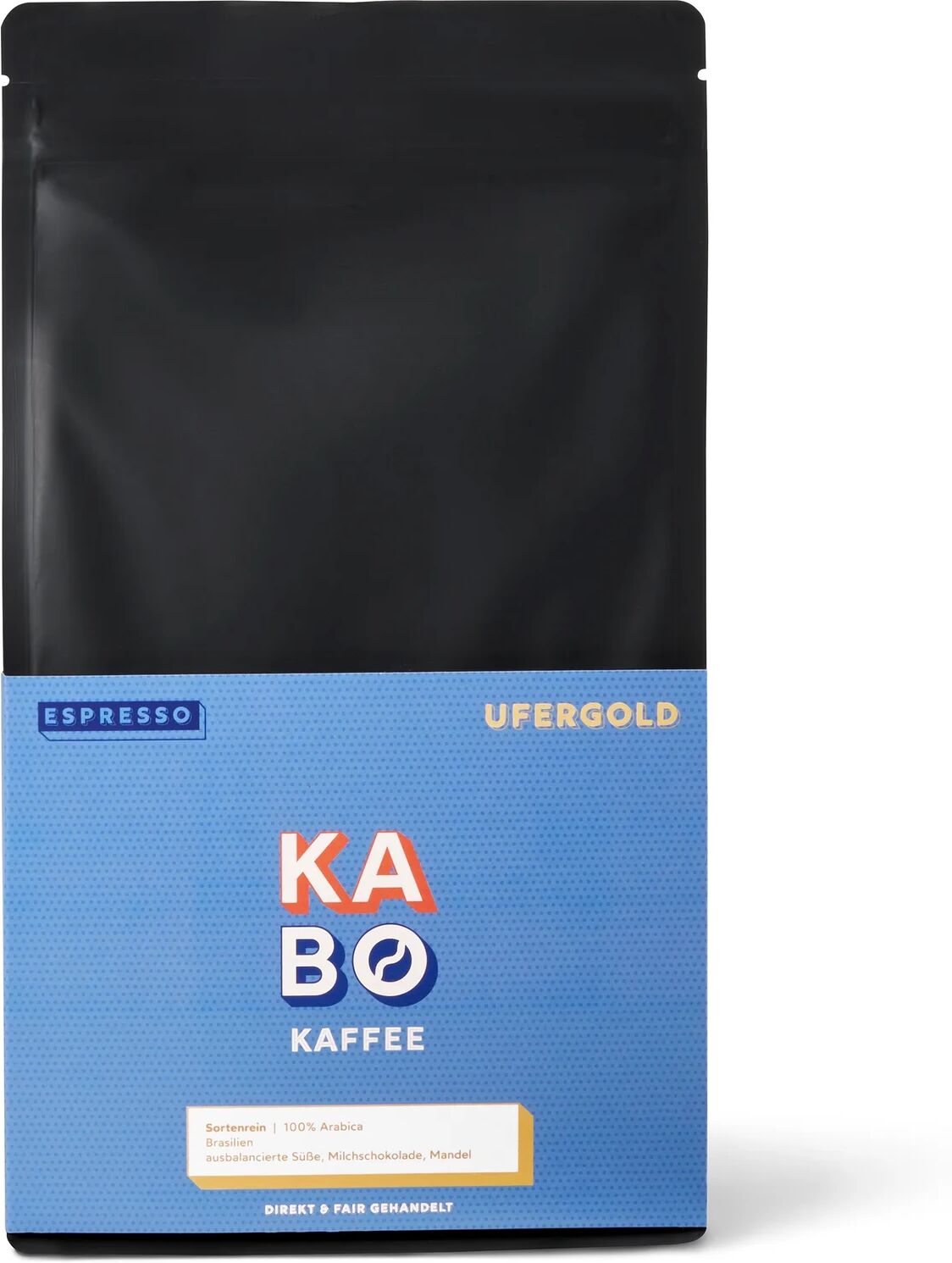 Kabo - Ufergold Espresso - 1 kg Ganze Bohne - Intensität: 4/6