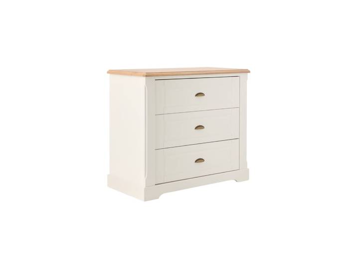 Commode 3 tiroirs effet bois blanc