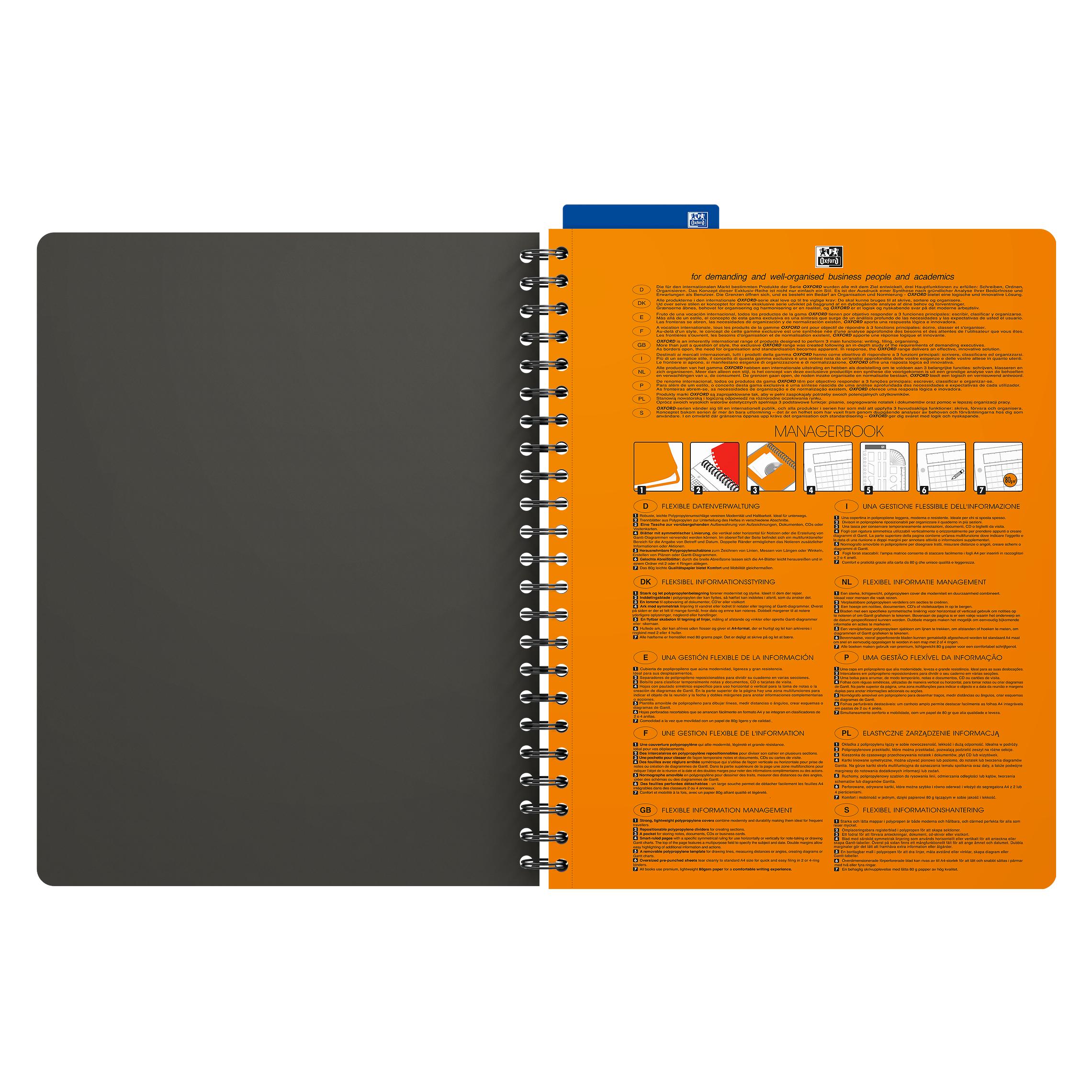 Oxford International Collegeblock "MANAGERBOOK", DIN A4+ (A4+, Blanko, Harter Einband) (400010756)