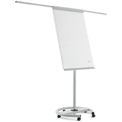 Magnetoplan Schreibfläche Flipchart DeLuxe Mobil - auf Rollen mit Armen magnethaftend - 68x106,5 cm (BxH) - Lichtgrau