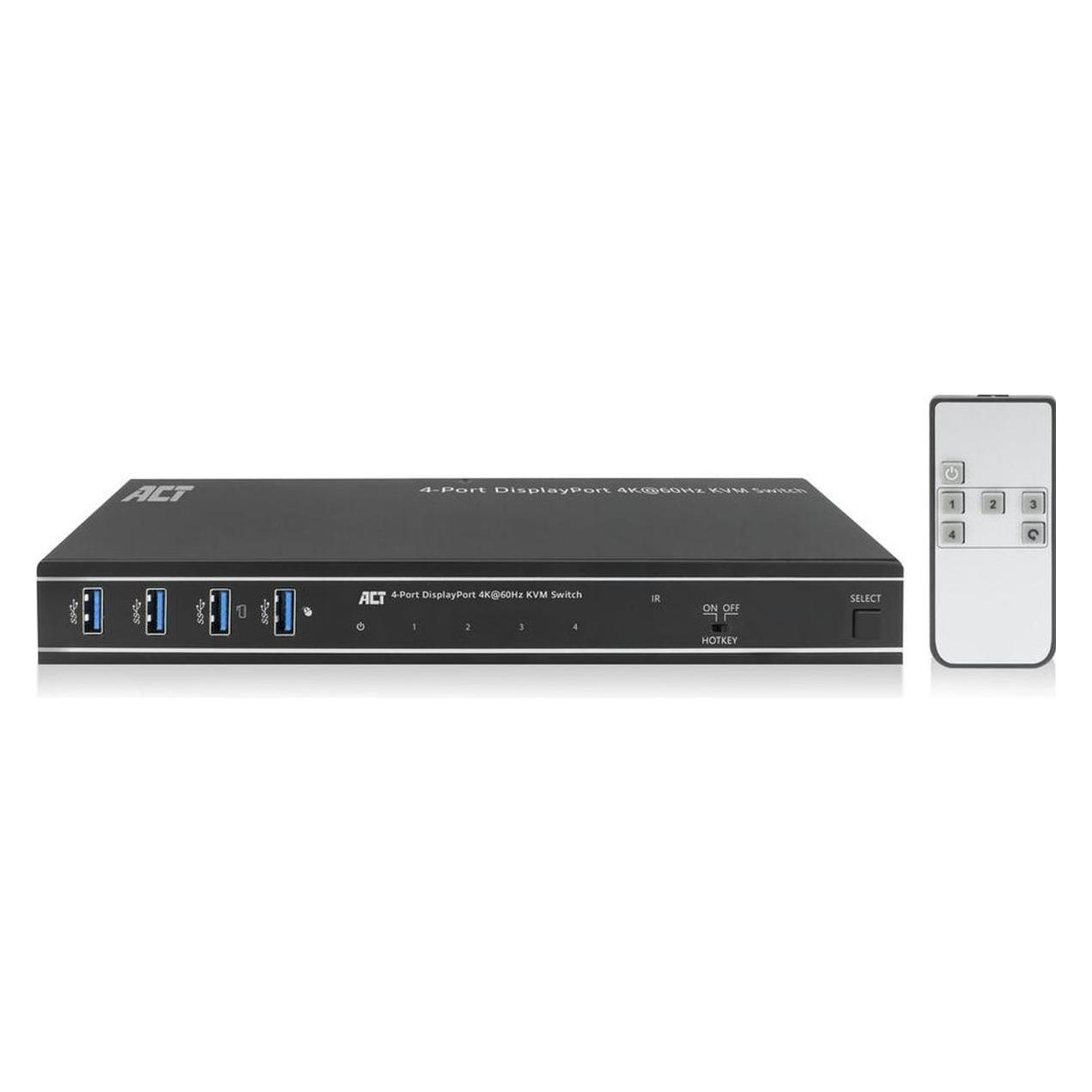 ACT 4-Port DisplayPort 4K@60Hz KVM switch (AC7934)