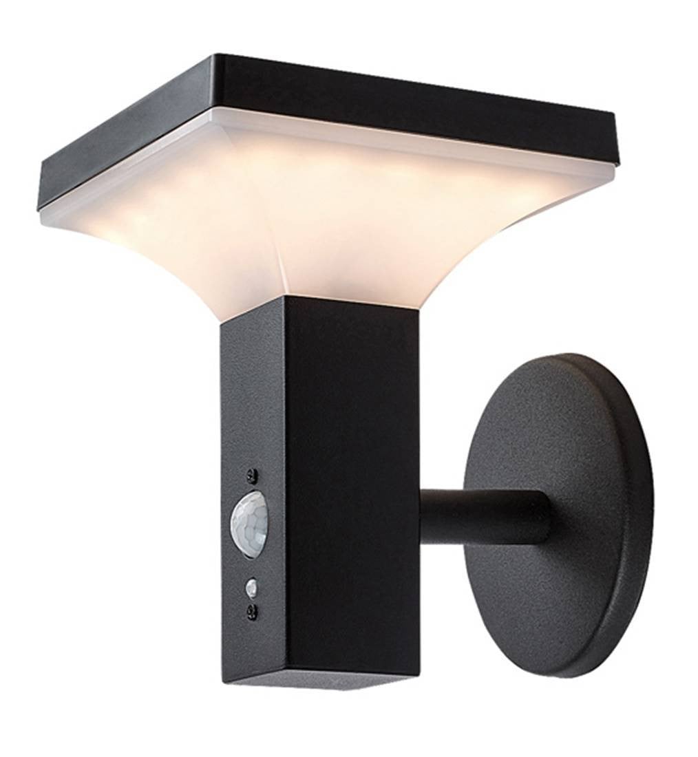 Rabalux Zwarte LED Gevelverlichting met Zonnepaneel en Bewegingssensor, IP44
