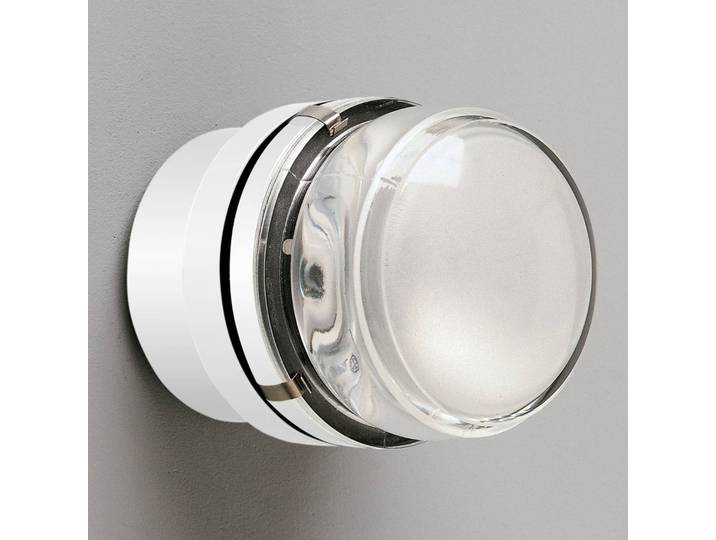 Oluce Wandlampe FRESNEL, dimmbar, klar / transparent, für Badezimmer, Glas, Design, Wandleuchte, Wandlampe Innen
