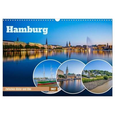 Hamburg - Zwischen Alster und Elbe (Wandkalender 2027 DIN A3 quer), CALVENDO Monatskalender