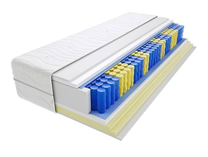 Godre Matratze 85x205 cm Doppelmatratze, H2 & H3 Federkernmatratze, Taschenfederkernmatratze 15 cm Hoch Visco Memory Hypoallergene, HR-Schaum, Wendematratze mit Klimafaser Uberto Mini