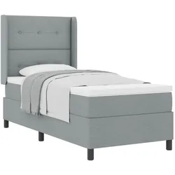 vidaXL, Boxspringbett, Boxspringbett Mit Matratze Stoff Hellgrau (100 x 200 cm)