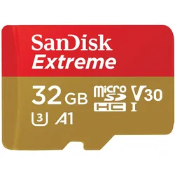 Sandisk Extreme UHS-I V30 für Action Cam (32 GB, microSDHC, U3, UHS-I), Speicherkarte, Weiss, Rot, Gelb