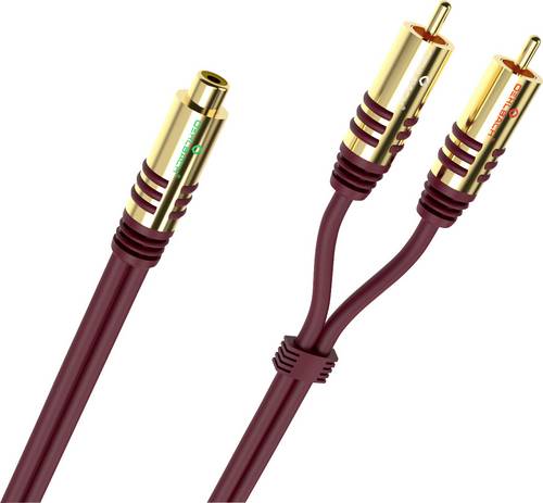 Oehlbach D1C20560 NF Y-Sub Adapter Cinch Audio Adapter [2x Cinch-Stecker - 1x Cinch-Buchse] Bordeaux
