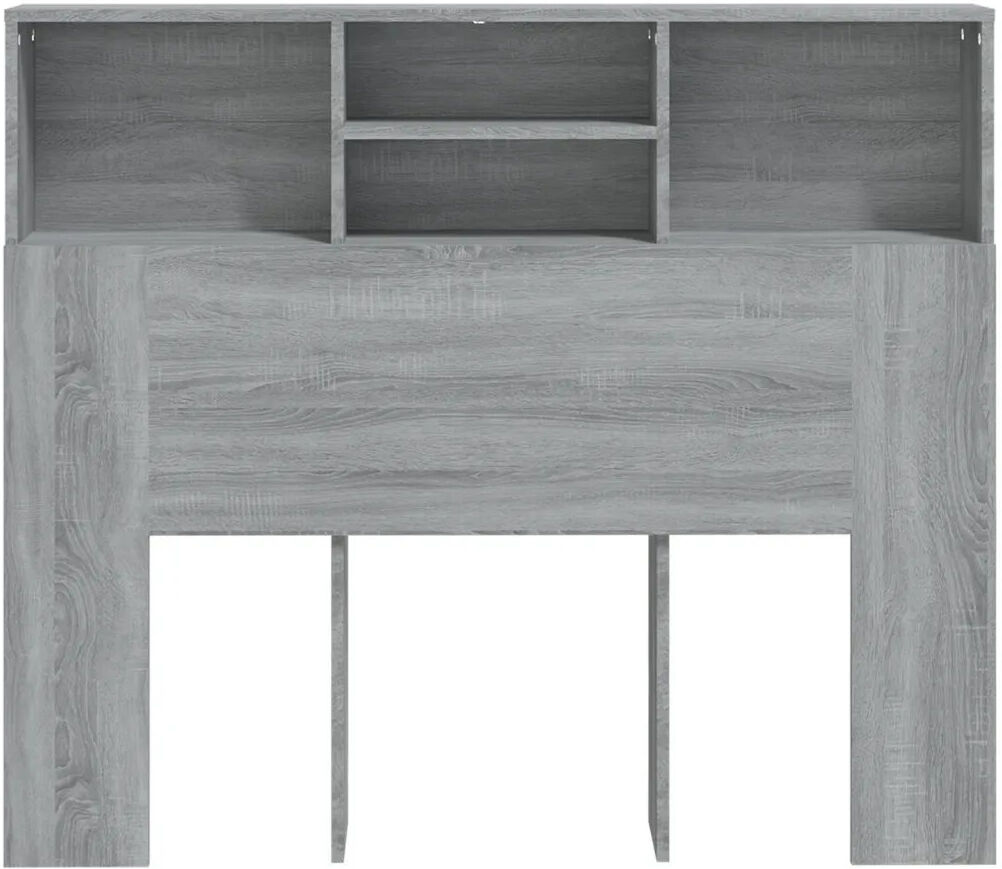 17 Stories Headboard Cabinet Bedroom Home Indoor Bookcase Grey Sonoma Super King (6')