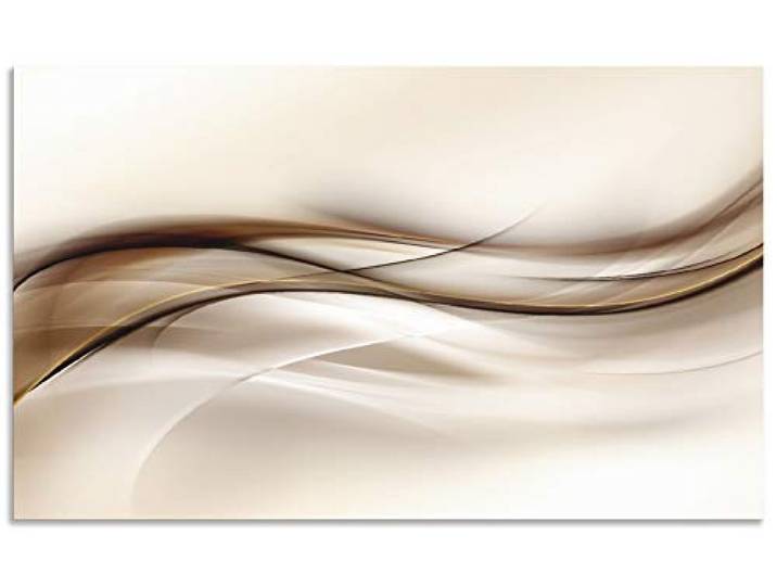 ARTland Spritzschutz Küchenrückwand aus Alu für Küche Herd Spüle 100x60 cm (BxH) mit Motiv Abstrakte Welle Moderne Kunst Abstrakt Kreativ Braun T9LI
