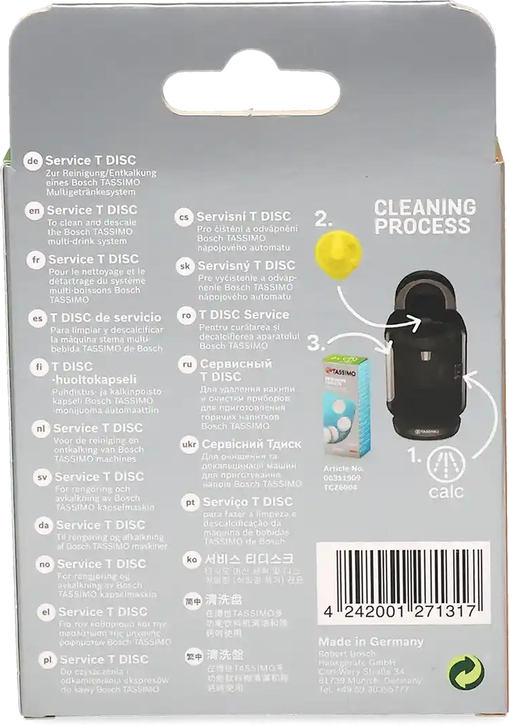 Tassimo   Geel Service T-disc - 1 stuk voor Tassimo