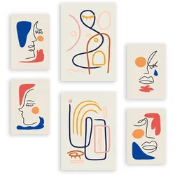 POSTER Set Mit 6 Jazzy Arts 3 In Weibliche Zusammenfassung A3 & A4 Rahmenlos