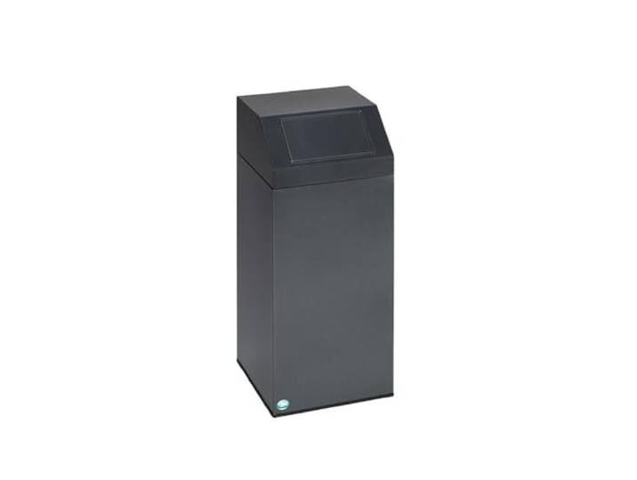 PROREGAL Selbstlöschender Wertstoffsammler Metall 82 Liter, HxBxT 89x38x38cm Verzinkter Stahl Dunkelgrau Mülleimer Abfalleimer Müllkorb