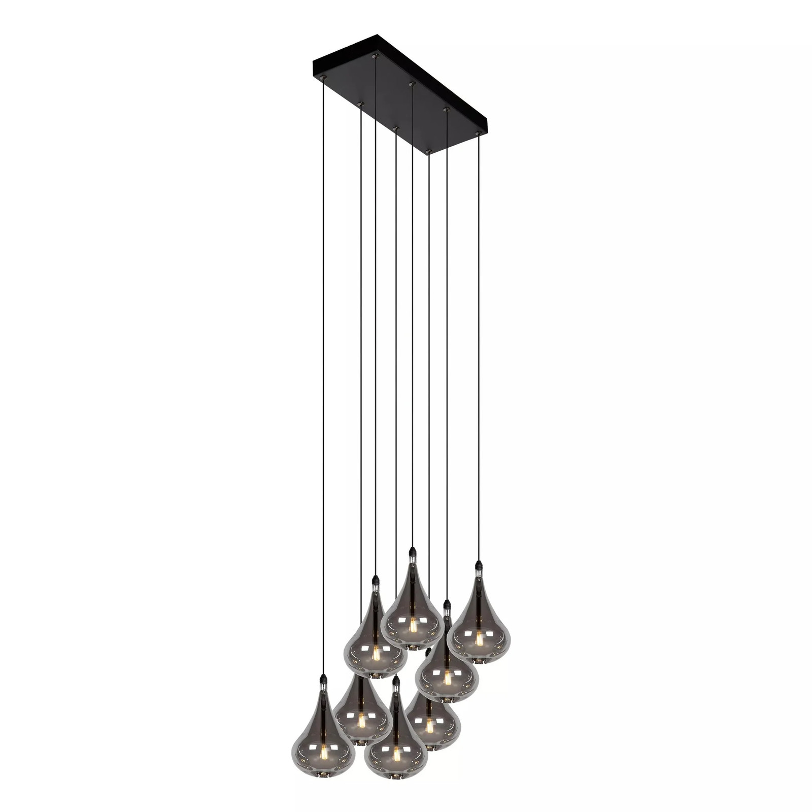 Lucide TEARS Hanglamp LED Dimbaar Zwart G4 8x1,5W 3000K