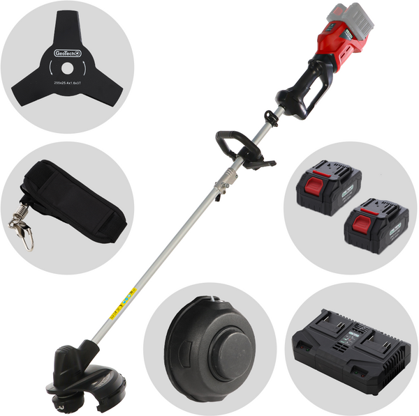 GeoTech X-Line BC-40V - Débroussailleuse à batterie - 40 V - 2x 20 V 4 Ah