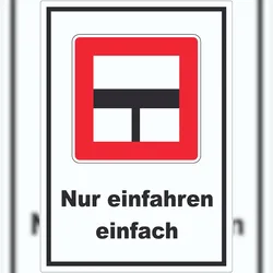 HB-Druck Nur einfahren in die Hauptwasserstraße wenn niemand behindert wird Aufkleber mit Symbol und Text A3 (297x420mm)