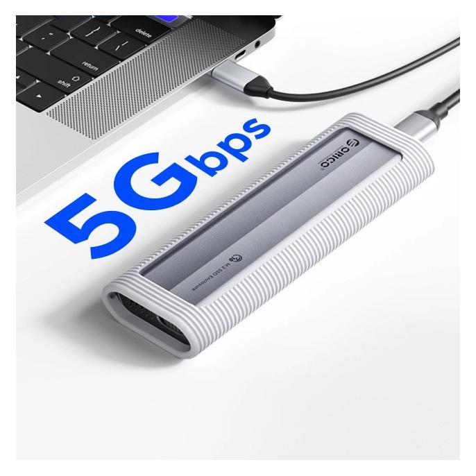 Orico Other Computer Accessory AXM2F M.2 SATA SSD USB-C 3.2 Disk Case - Gray (M.2) (ORICO-AXM2F-GY-BP-HU)