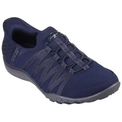 Slip-On Sneaker SKECHERS "BREATHE-EASY-ROLL-WITH-ME", Damen, Gr. 38, blau (navy), Textil, Schuhe, Freizeitschuh für Maschinenwäsche geeignet, Topseller