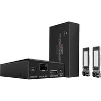 300m Fibre Optic DisplayPort 1.2 & USB KVM Extender, DisplayPort-Verlängerung schwarz