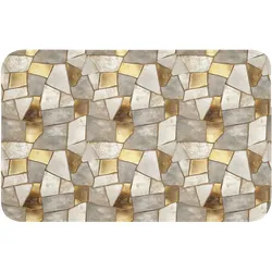 BADEMATTE Mosaik - Marmor - Gold Badvorleger 80x50 cm