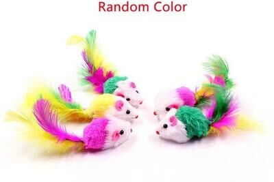 Inspired Finds PurrMint Interactive Catnip Plush Chew Toy For Teeth Cleaning & Play 1p Feather Mouse