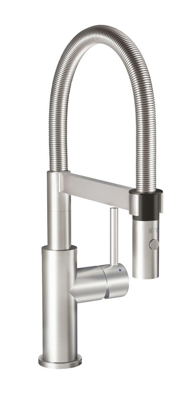 Villeroy & Boch Küchenarmatur Steel Expert Compact 70x185mm aus Edelstahl Edelstahl massiv, 927300LC 927300LC