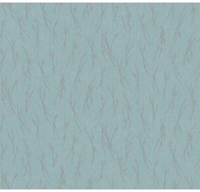 Antonina Vella Sprigs Smokey Blue & Silver Wallpaper