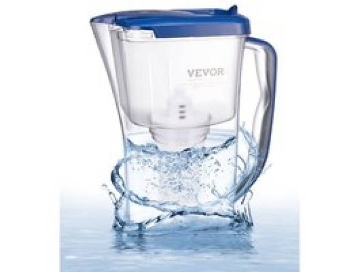 VEVOR Wasserfilter Kanne Wasserfilterkrug 9 Tassen Wasserfilterspender, kühlschrankfreundliches Wasserfiltersystem, kein BPA, hält 3 Monate / 150 L, reduziert Kalk Blei Chlor Gerüche
