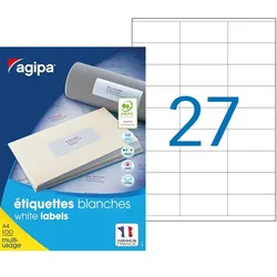 agipa Universal-Etiketten, 70 x 31 mm, weiß, rechteckig