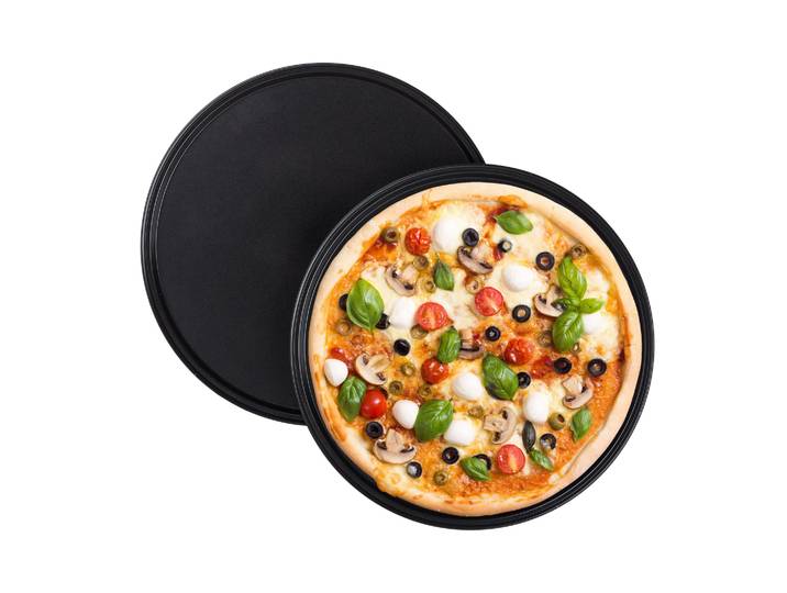 Pizzablech rund 2er-Set Schwarz