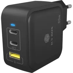 Icy Box IB-PS1030-PD (65 W, 3 Ports), USB Ladegerät, Schwarz