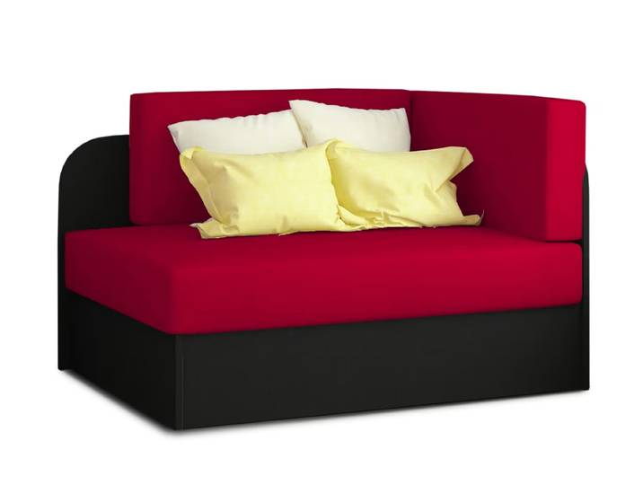 Kleine Schlafsofa ROSA, rot/schwarz