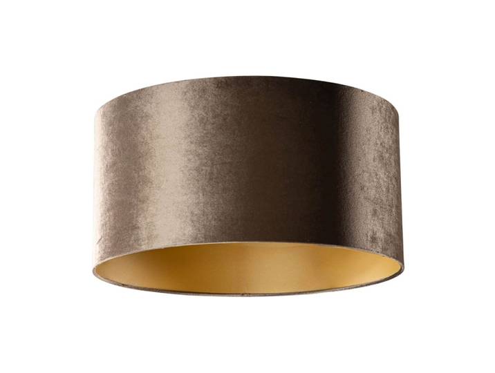 Abat-jour velours marron intérieur doré