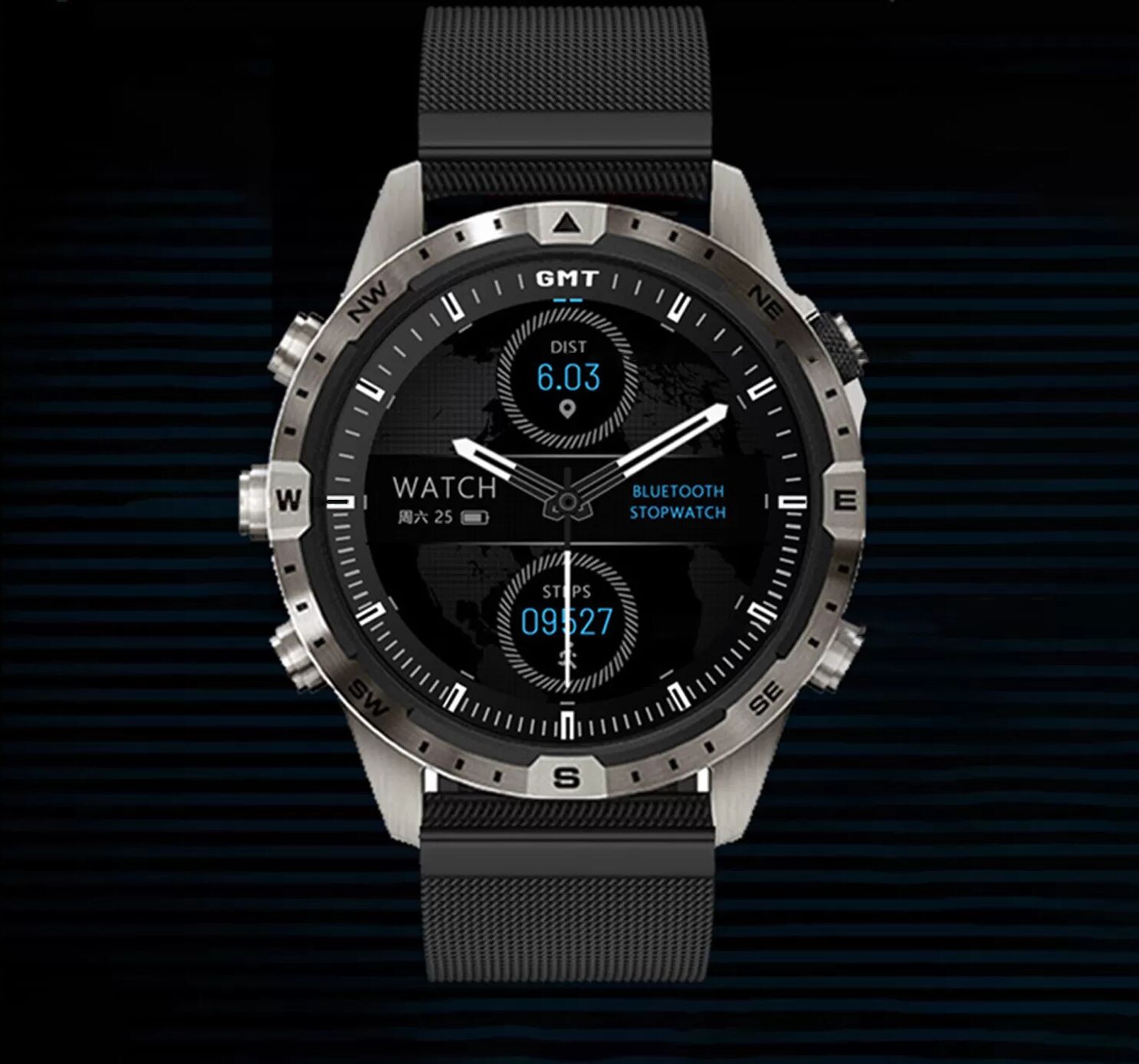 INF GT45 Smartwatch mit Herzfrequenz-, Blutdruck- und Temperaturüberwachung