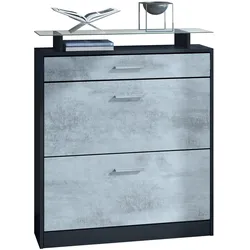 SCHUHSCHRANK Loret Front in Beton Oxid Optik