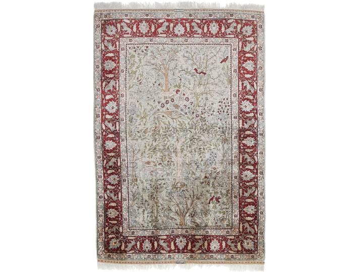 Hereke Seide Teppich 124x183 Handgeknüpft Orientteppich Seide