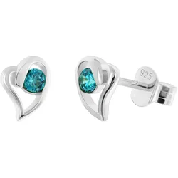 trendor 21404-04 Damen Ohrringe 925 Silber Ohrstecker Zirkonia London-Blau