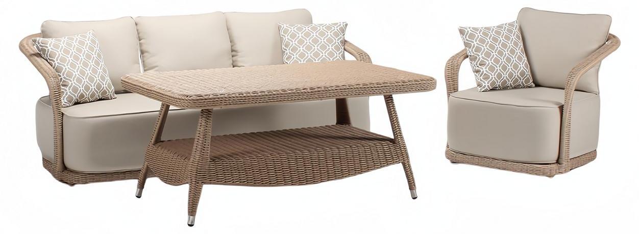 Rattanmöbel Garnitur Balkonmöbel Loungemöbel Terrassenmöbel Gartenlounge 3tlg