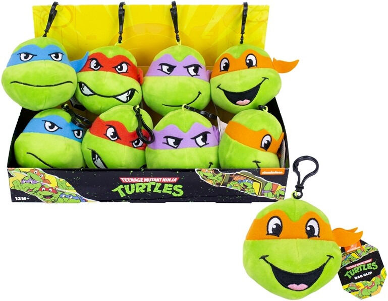 Khadou Teenage Mutant Ninja Turtles Head Clip-On Pluche-Willekeurig (Diversen) Nieuw